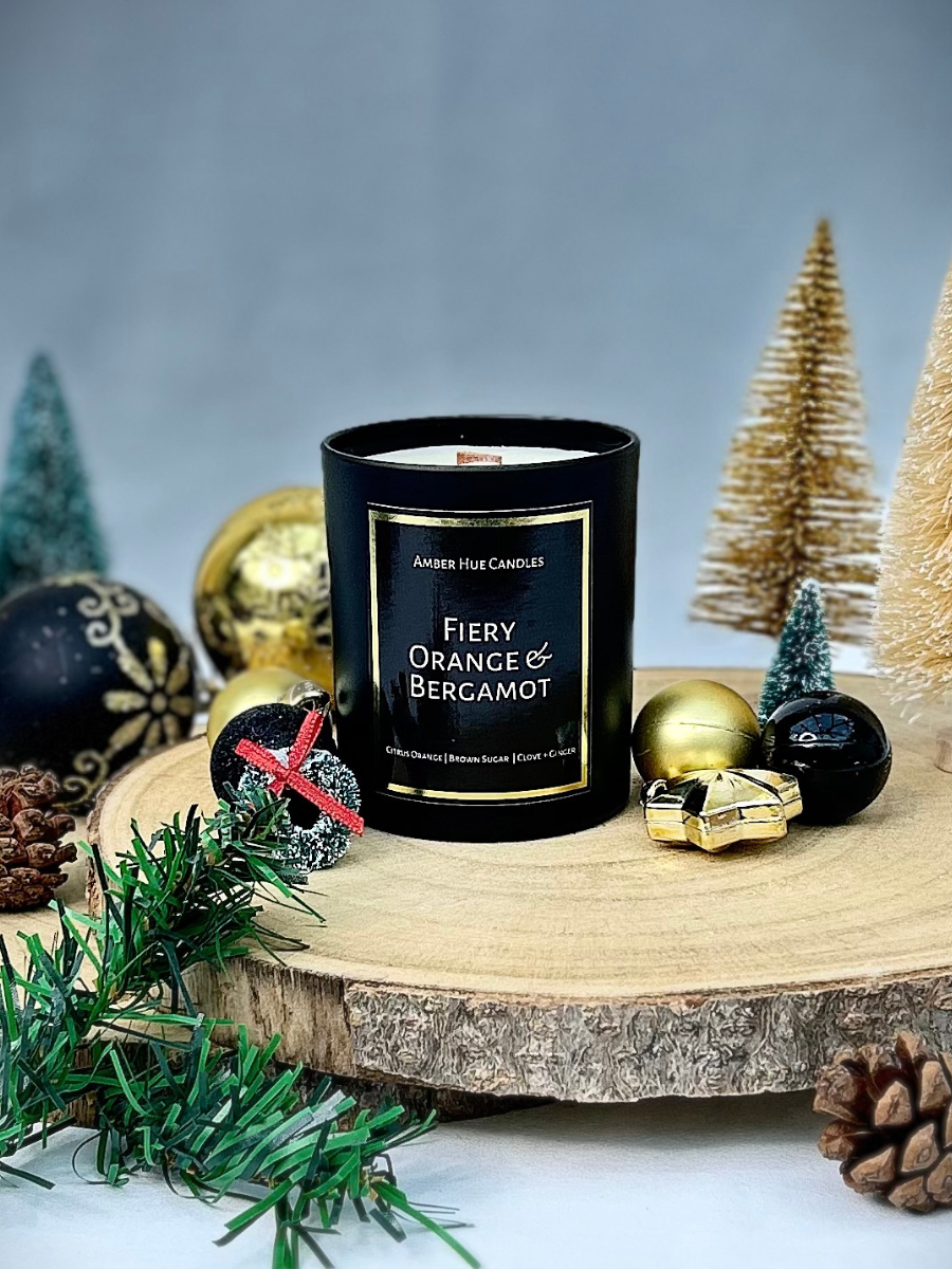 Fiery Orange & Bergamot - Christmas Candle – Amber Hue Candles