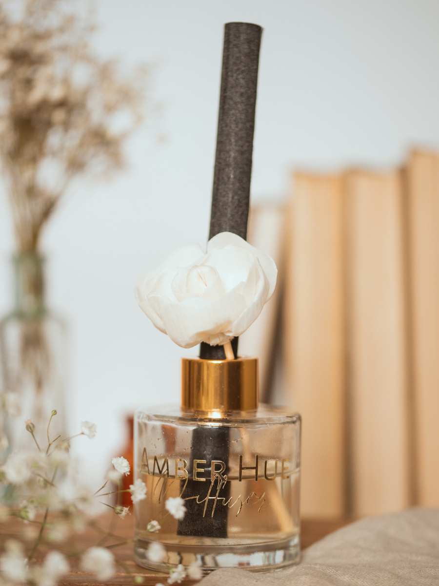 Clean Cotton - Flower Reed Diffuser – Amber Hue Candles